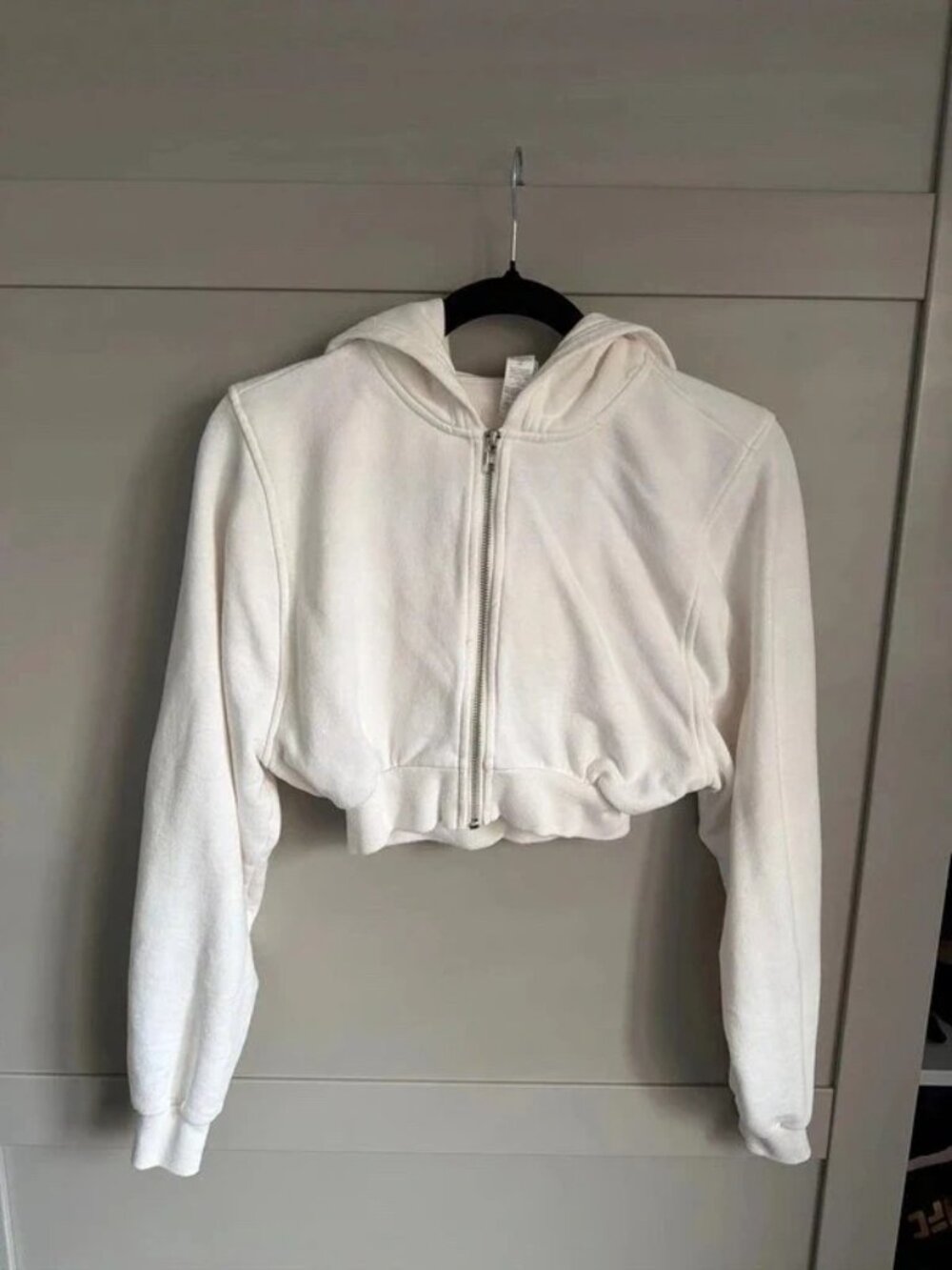 Alo Yoga Sweet Escape Ivory Cropped Hoodie XS